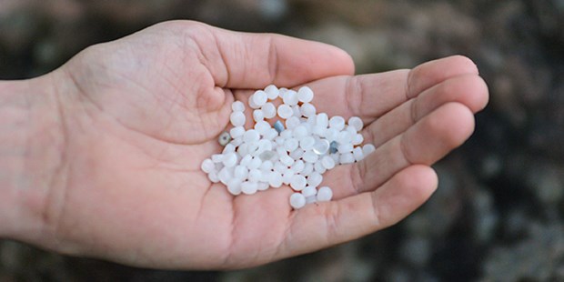 Hand with pellets